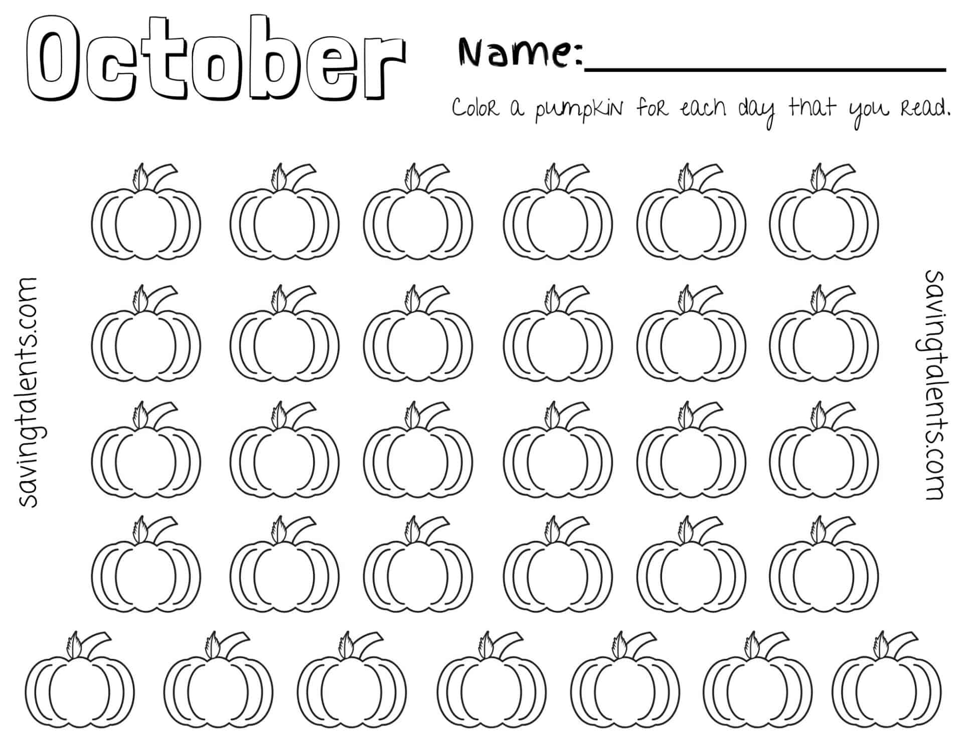 free printable reading charts for kids (monthmonth) - saving